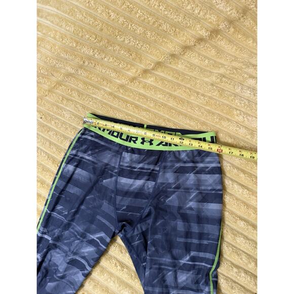 Men’s Under Armour Compression Leggings Marble Gray w Green Trim Size XXL 2XL - Picture 4 of 5